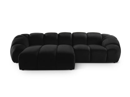 Ecksofa Samt Beige Diana — Black
