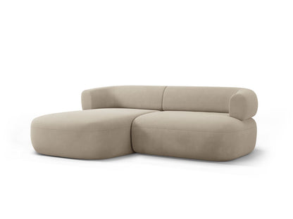 Ecksofa Samt Beige Jenny — Detailansicht