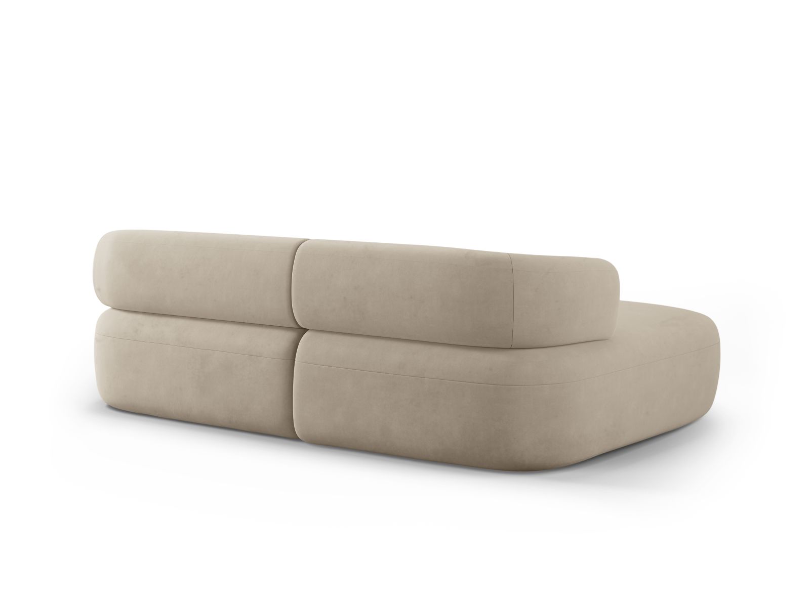 Ecksofa Samt Beige Jenny — Maße und Details