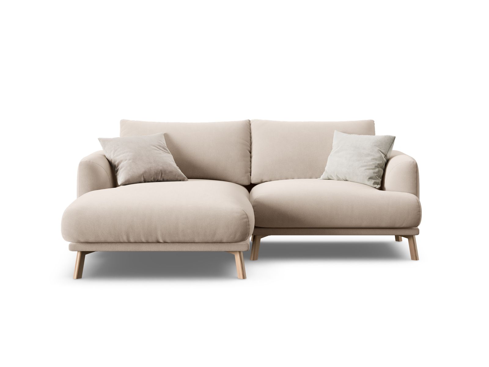 Ecksofa Samt Beige Naomi — Beige