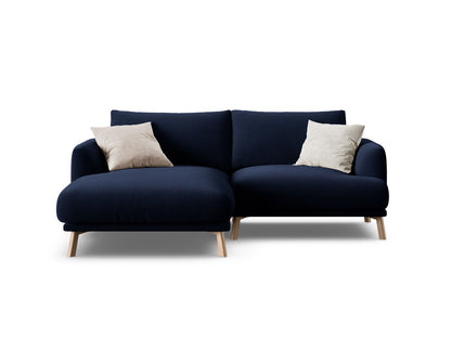 Ecksofa Samt Beige Naomi — Royal Blue