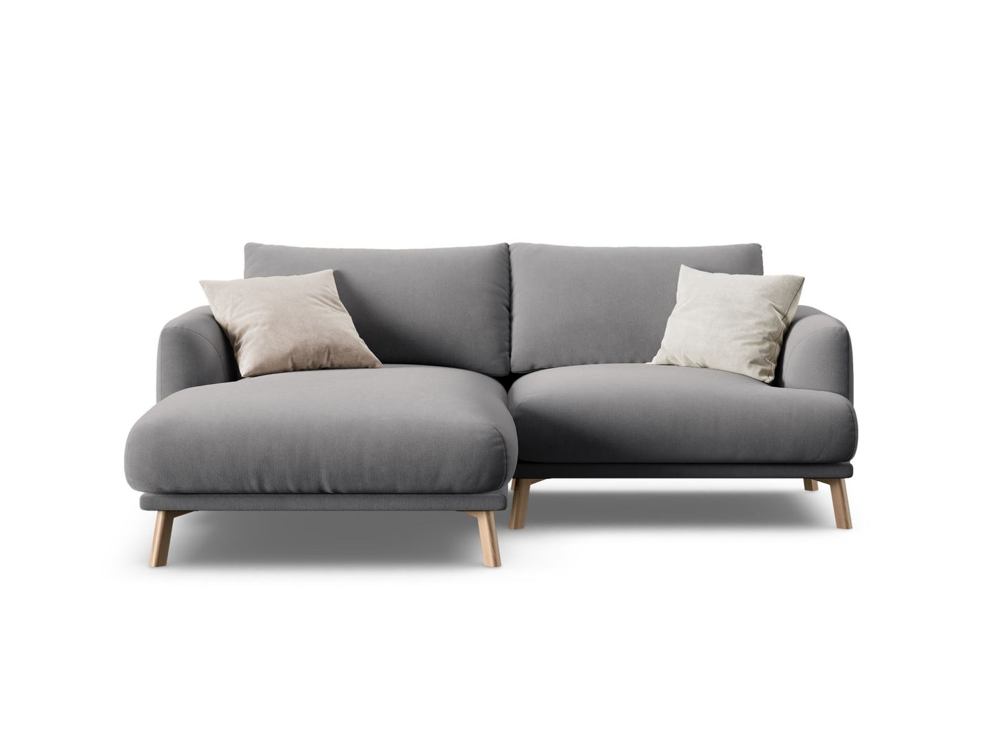 Ecksofa Samt Beige Naomi — Grey