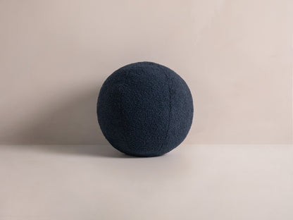 Kissen Bouclé Beige Ball — Dark Blue