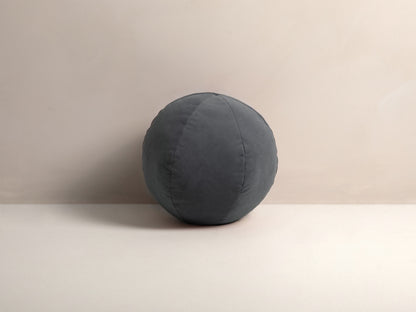 Ball Velvet Pillow, 30x30 cm — Grey
