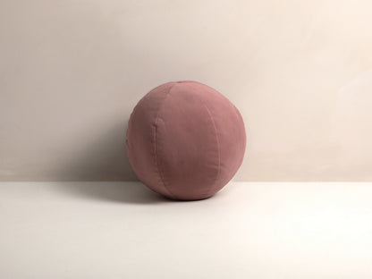 Kissen Samt Beige Ball — Pink