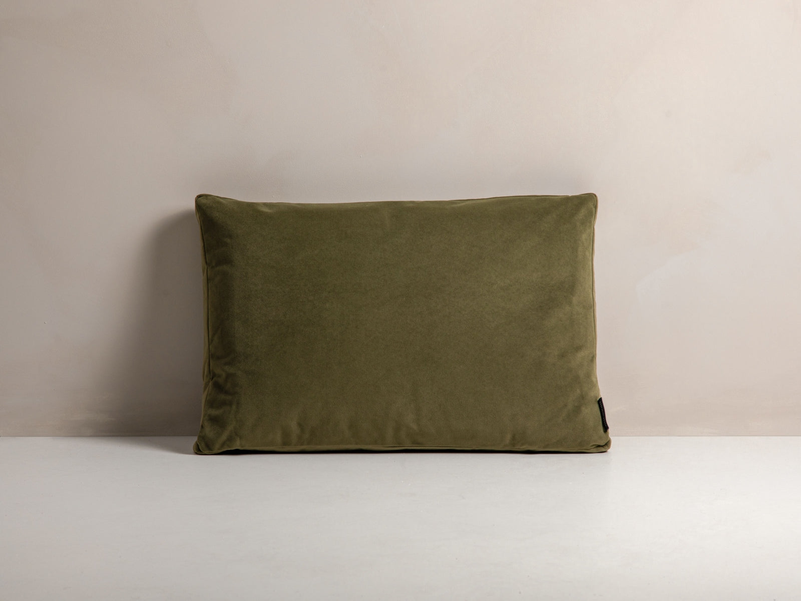 Stripy Velvet Pillow, 60x14 cm — Green