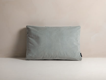 Stripy Velvet Pillow, 60x14 cm — Light Grey