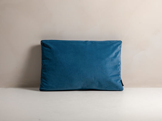 Stripy Velvet Pillow, 60x14 cm — Blue