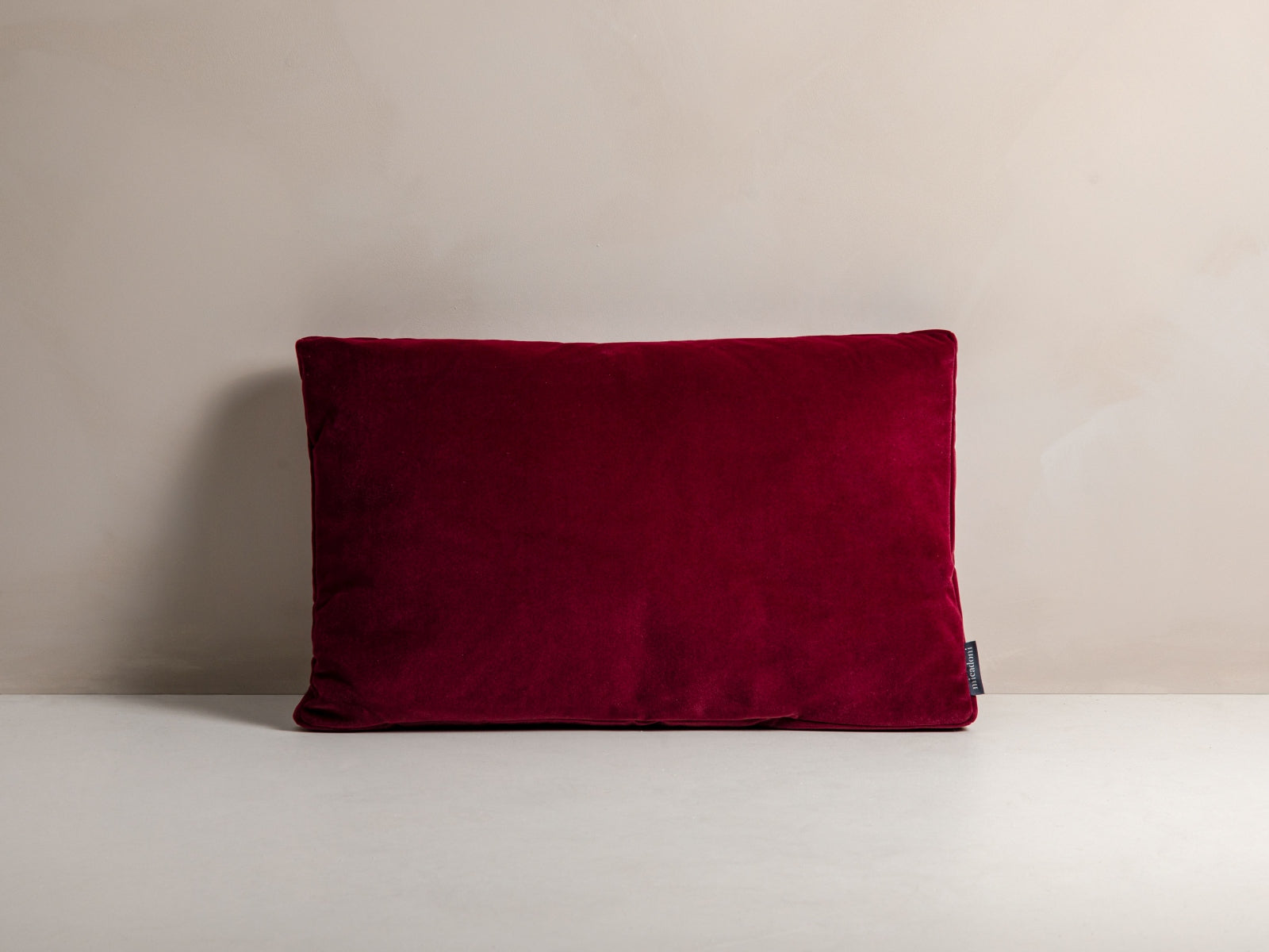 Stripy Velvet Pillow, 60x14 cm — Dark Red