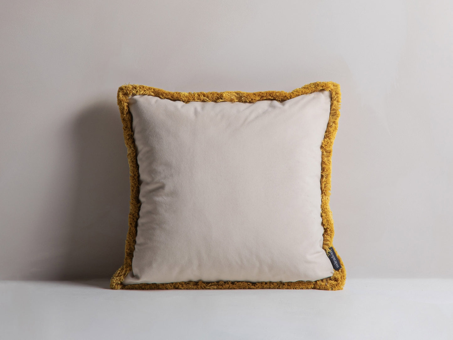 Kissen Samt Beige Hippy — Dark Beige