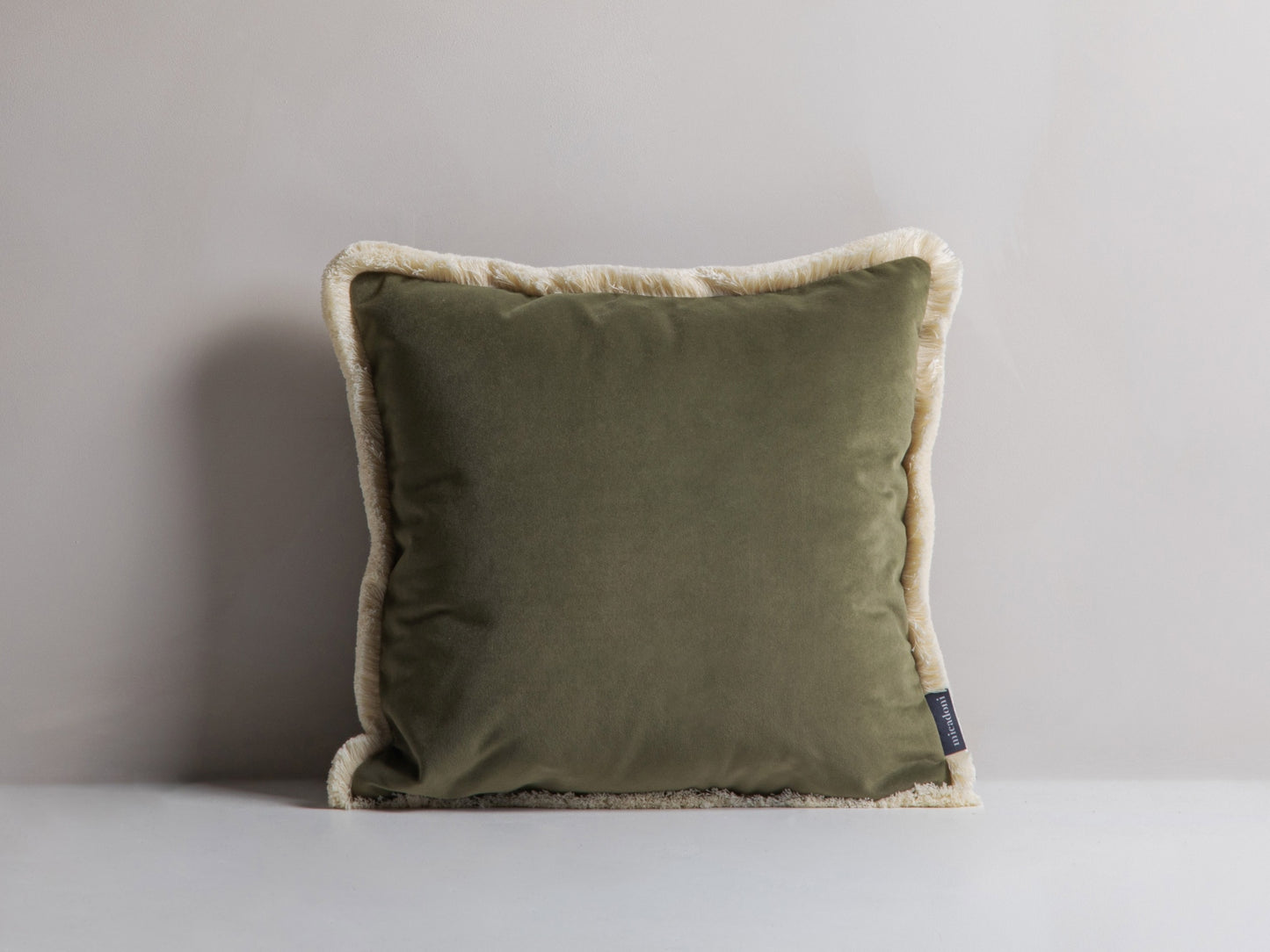 Kissen Samt Beige Hippy — Green