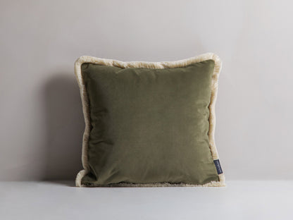 Kissen Samt Beige Hippy — Green