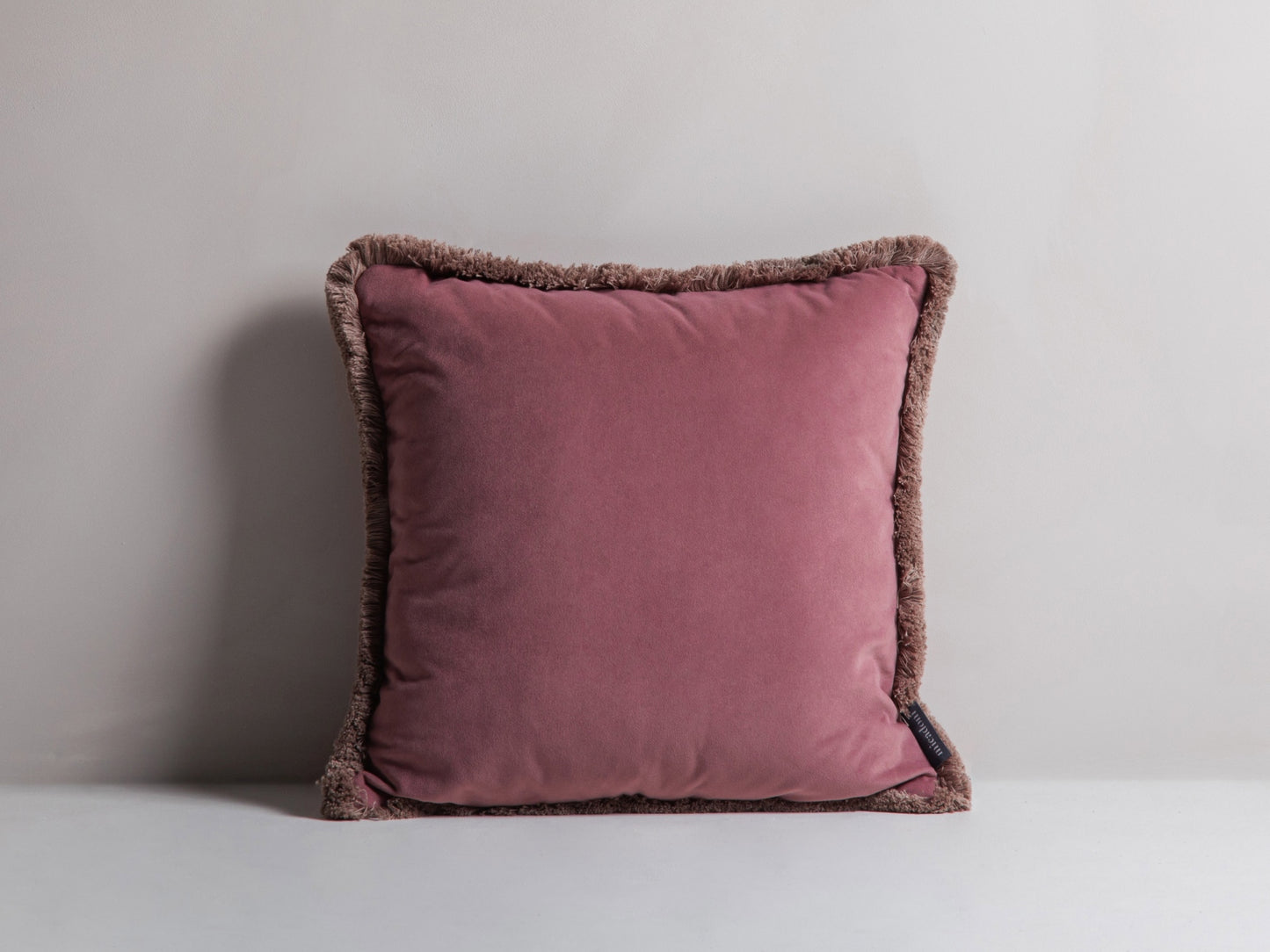 Kissen Samt Beige Hippy — Pink