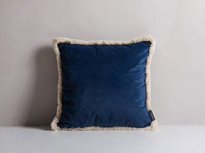 Kissen Samt Beige Hippy — Royal Blue