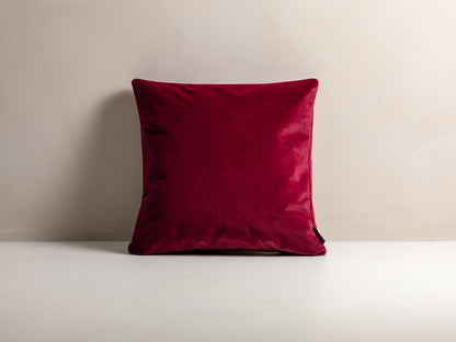 Kissen Samt Blau Mono — Dark Red