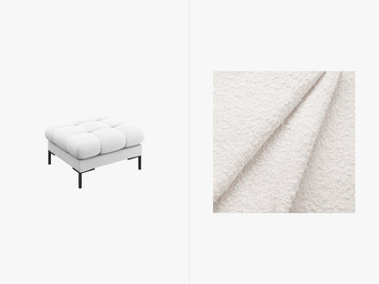Pouf Bouclé Beige Mamaia — White
