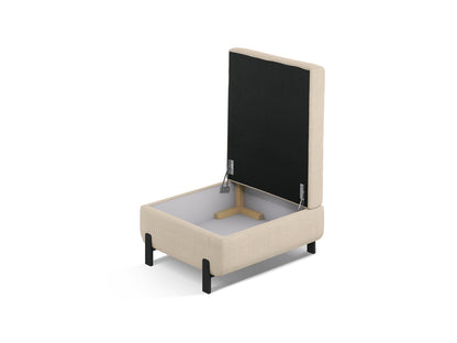 Pouf Strukturstoff Beige Gloria — Wohnbeispiel