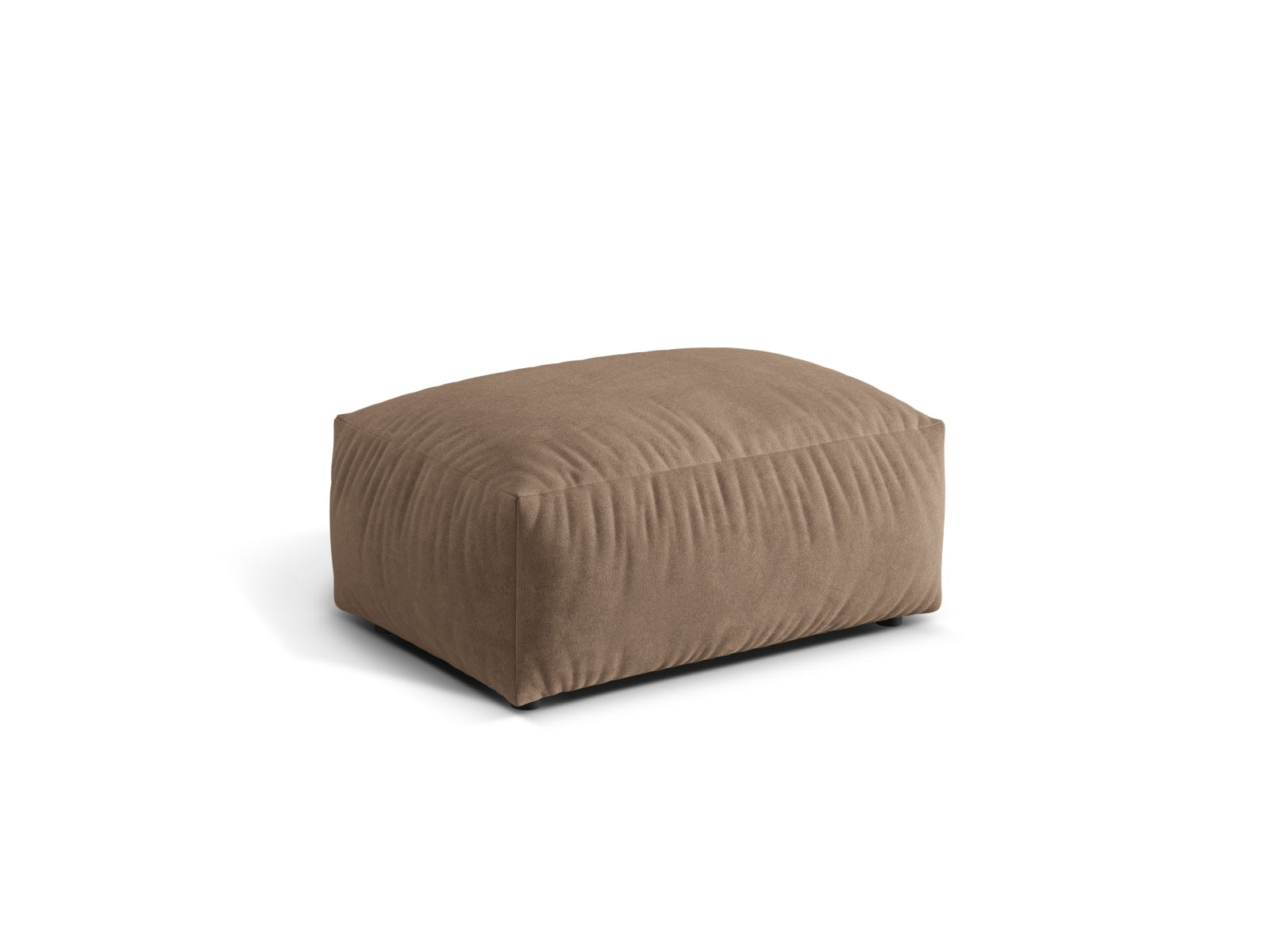 Pouf Samt Dunkelbeige Martina — Detailansicht