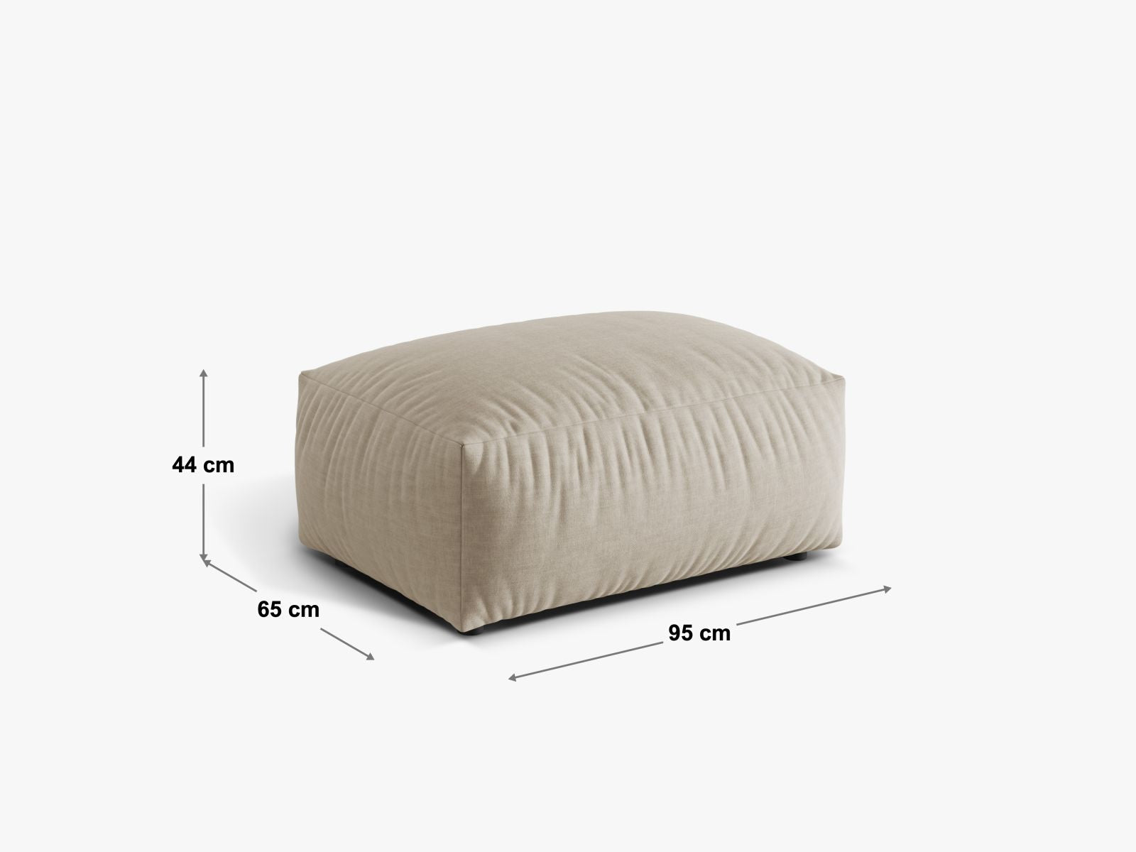 Pouf Samt Dunkelbeige Martina — Ansicht 5