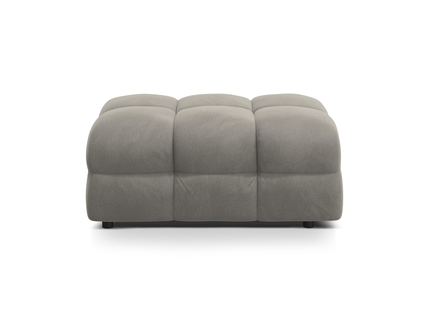 Pouf Samt Almond Beige Kendal — Dark Grey