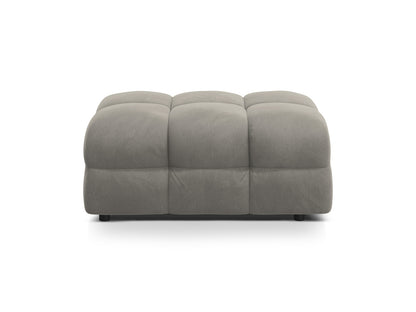Pouf Samt Almond Beige Kendal — Dark Grey