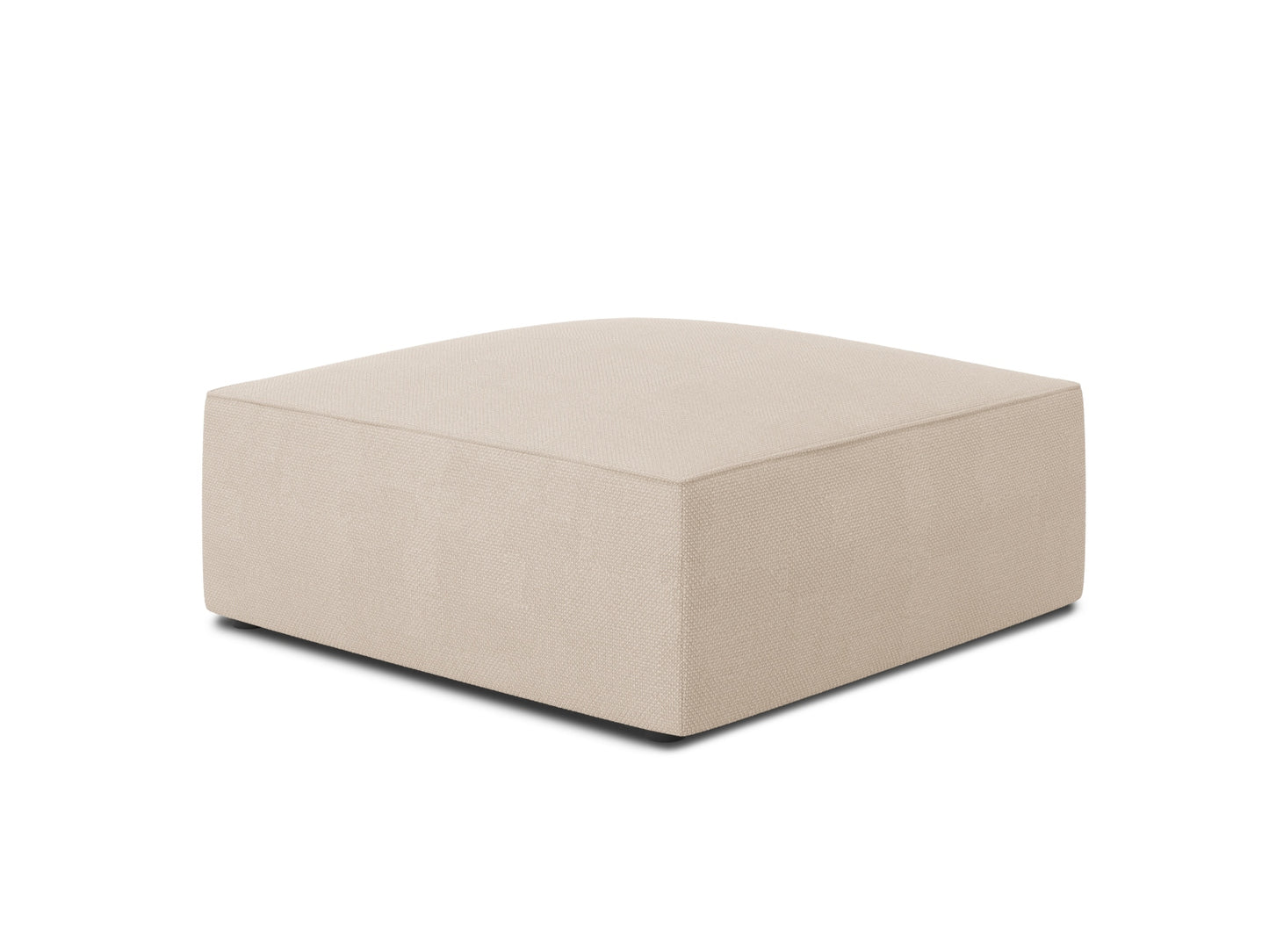 Pouf Strukturstoff Beige Ruby — Wohnbeispiel