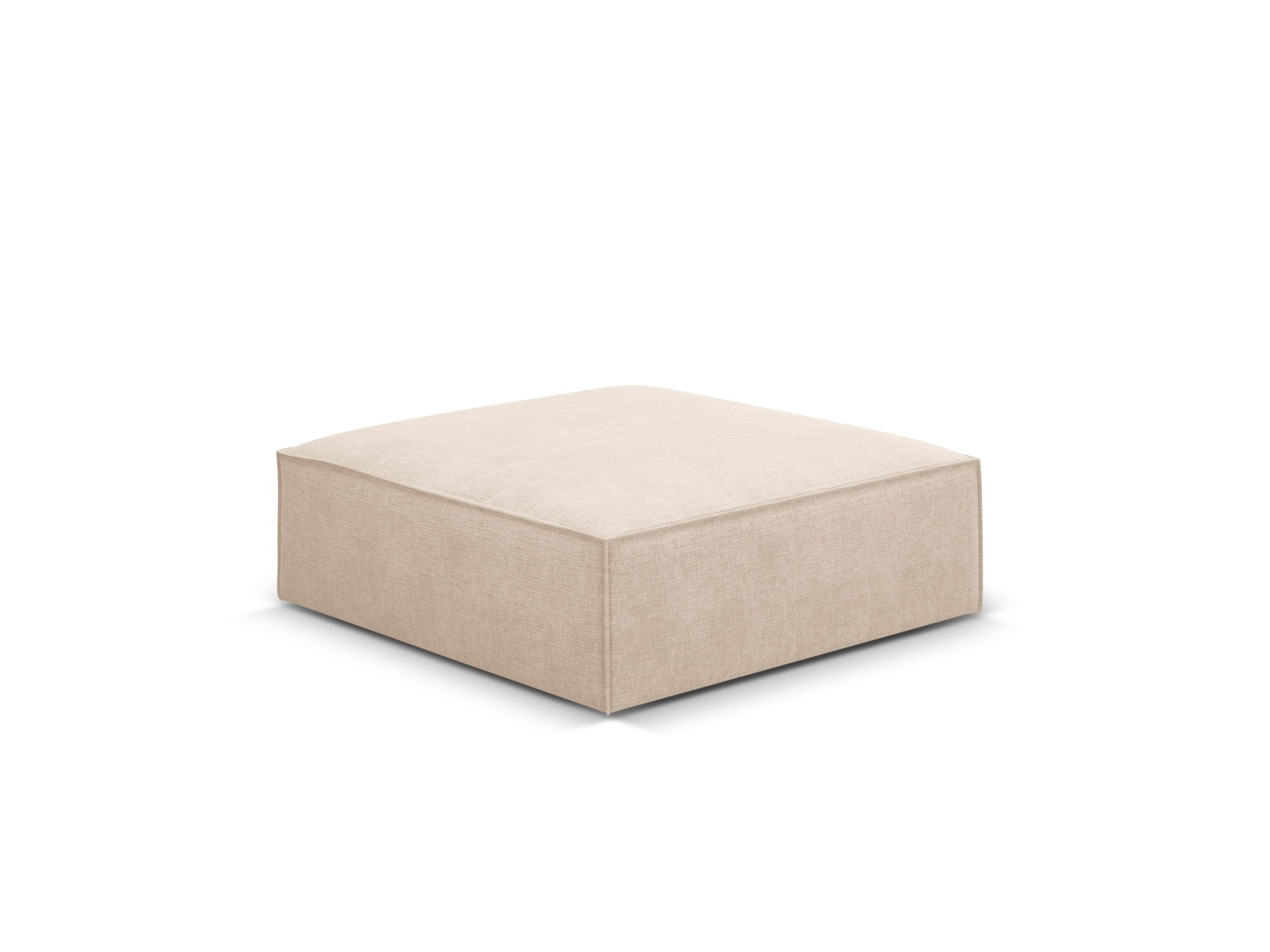 Pouf Chenille Beige Kaelle — Wohnbeispiel