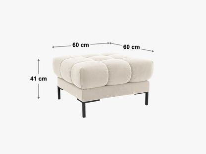 Pouf Strukturstoff Beige Mamaia — Maße und Details