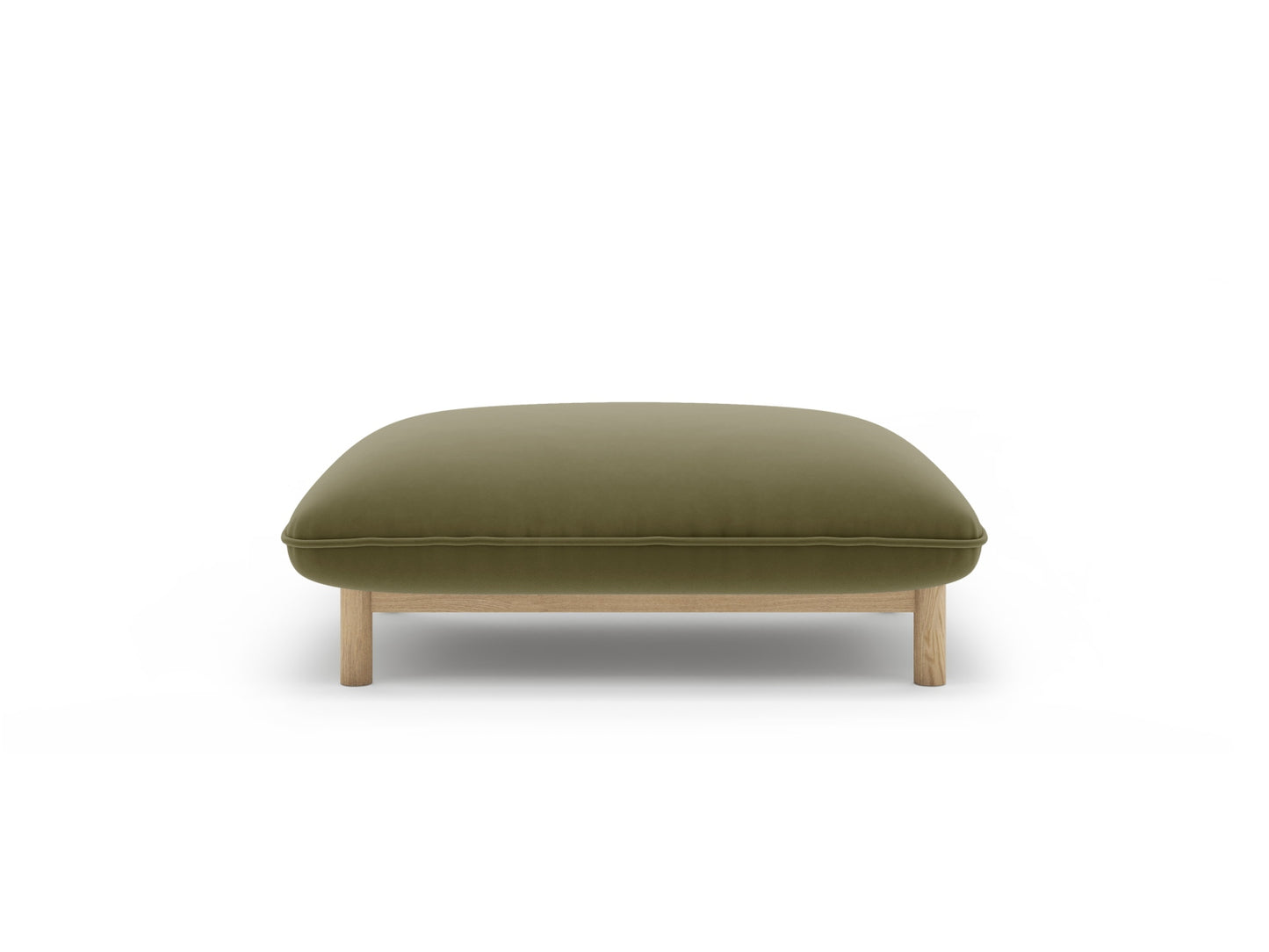 Pouf Samt Schwarz Ada — Light Green