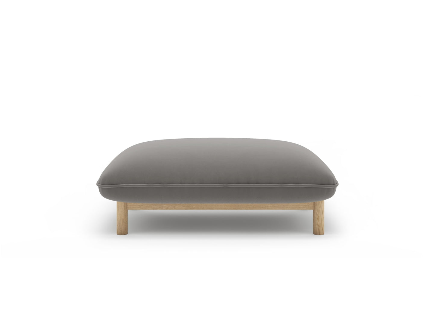 Pouf Samt Schwarz Ada — Grey