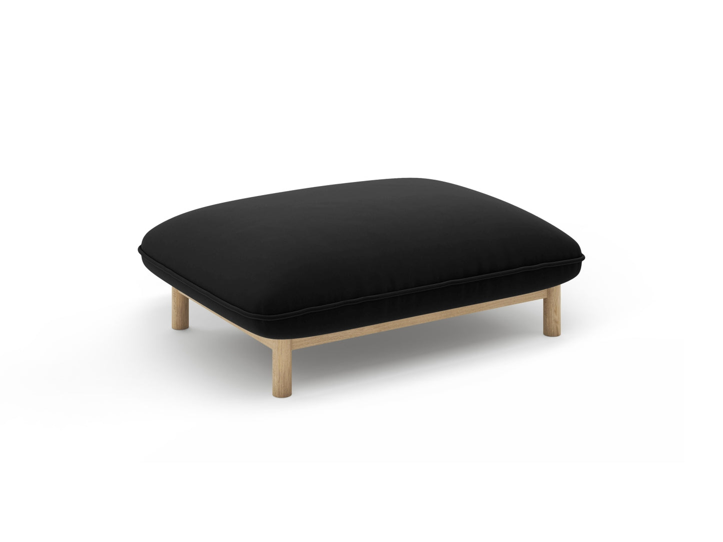Pouf Samt Schwarz Ada — Detailansicht