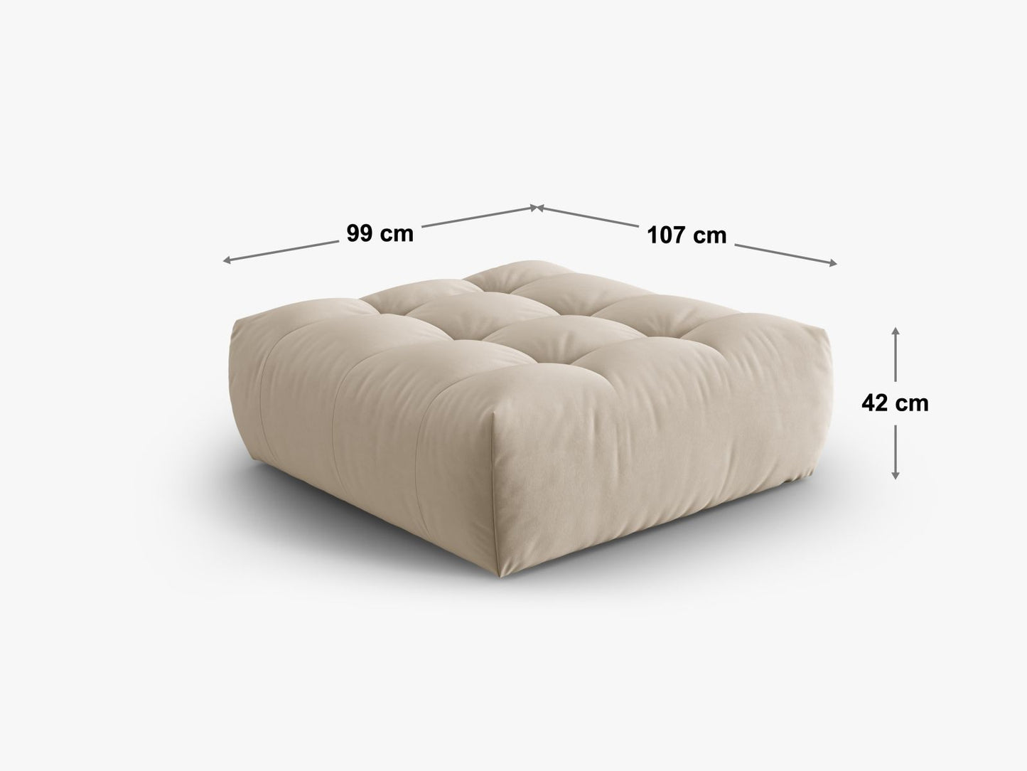 Pouf Samt Grau Bloom — Ansicht 5