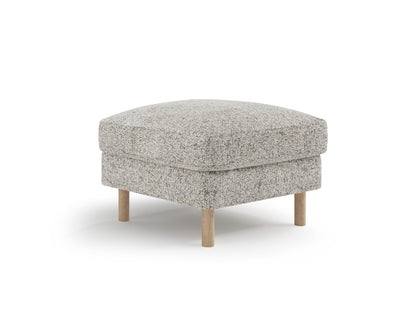 Pouf Strukturstoff Beige Melange Eden — Wohnbeispiel