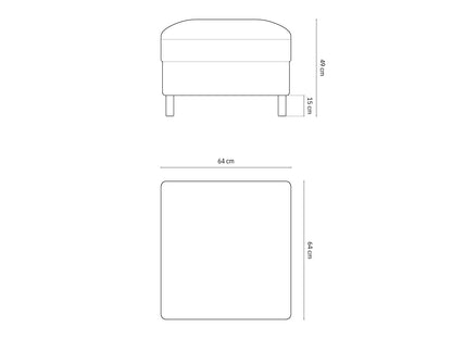 Pouf Strukturstoff Beige Melange Eden — Maße und Details