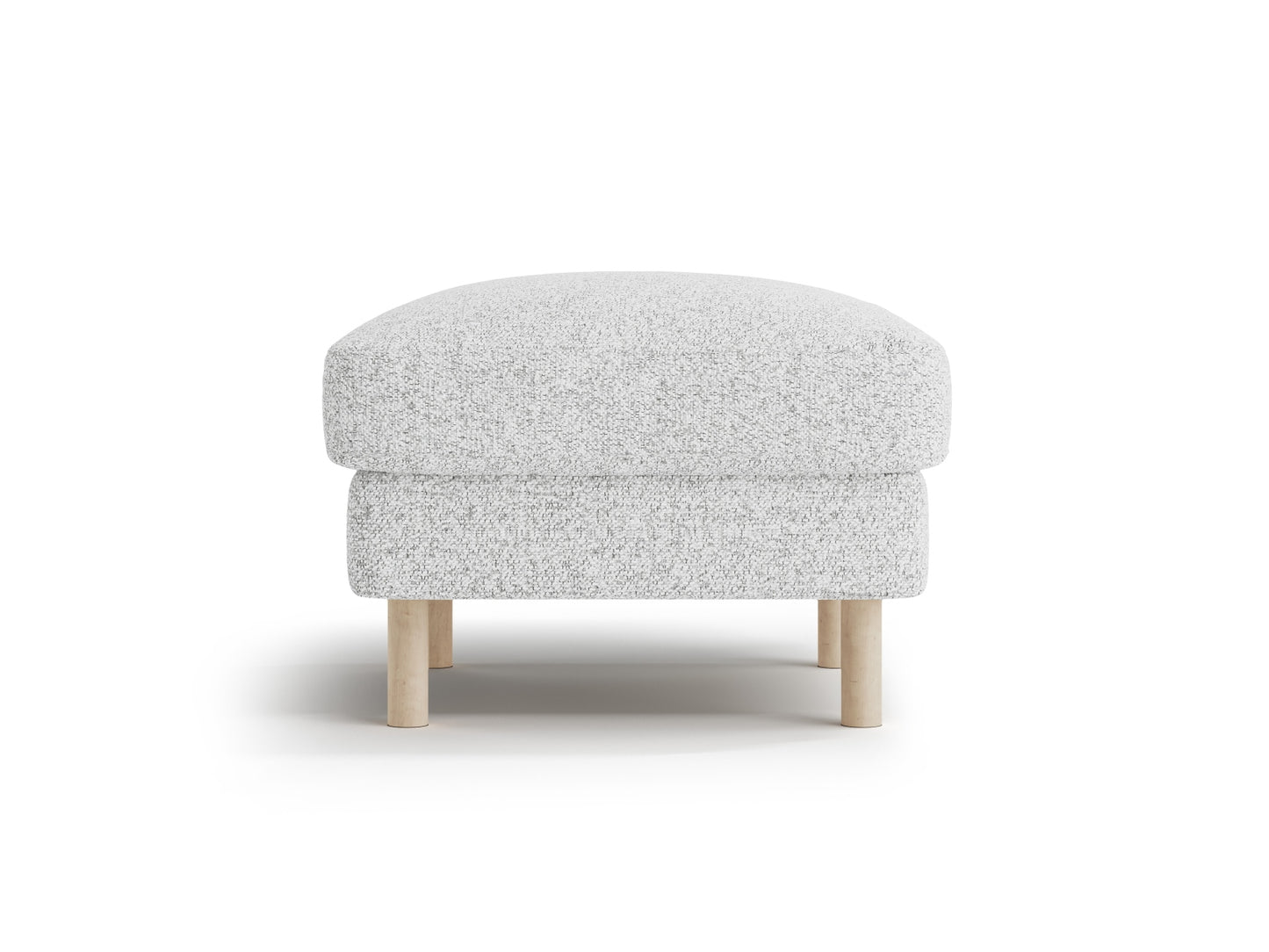 Pouf Strukturstoff Beige Melange Eden — Light Grey Melange