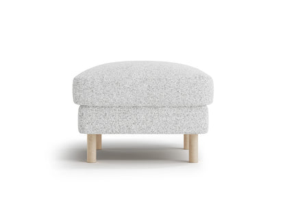 Pouf Strukturstoff Beige Melange Eden — Light Grey Melange