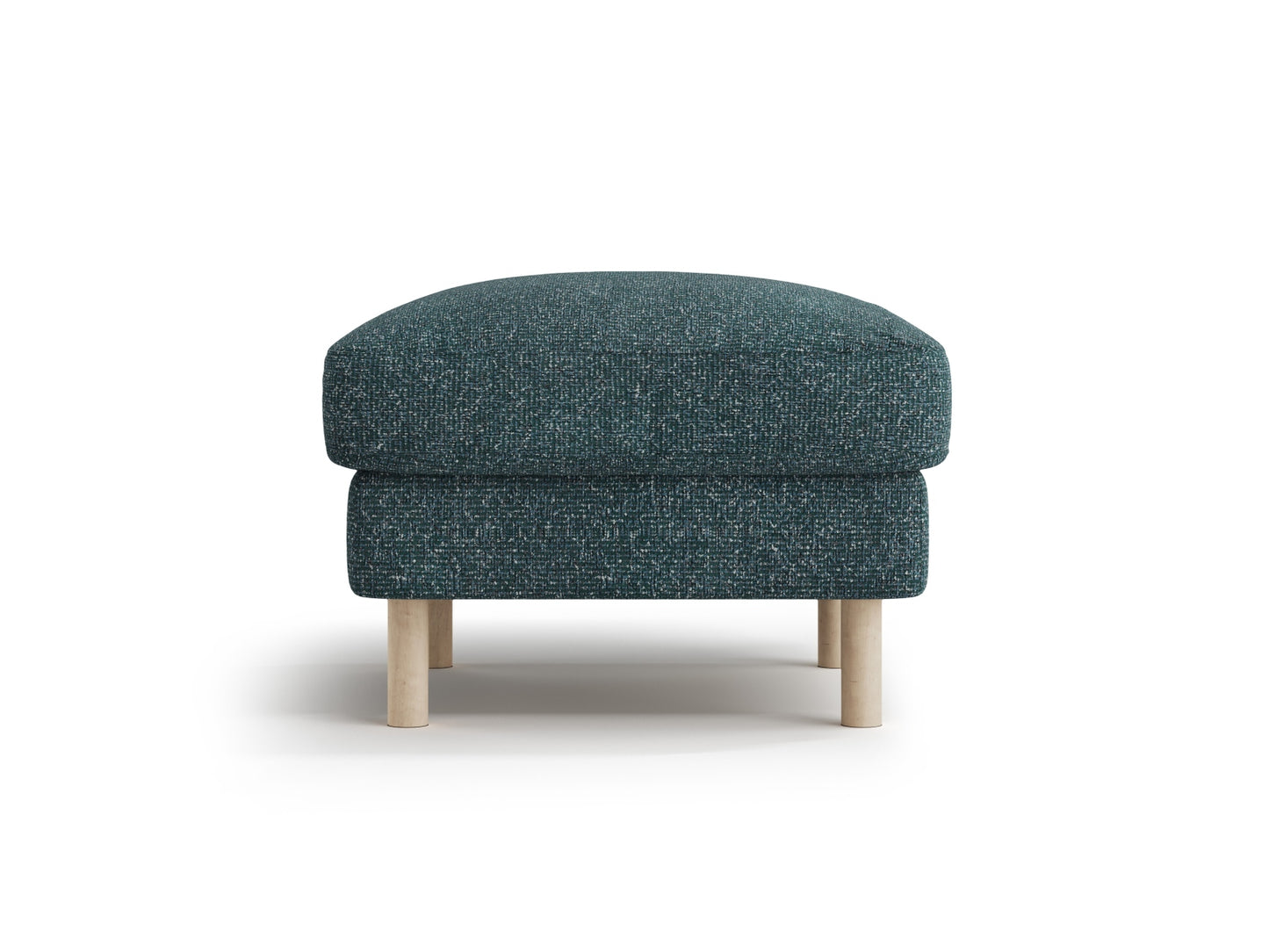 Pouf Strukturstoff Beige Melange Eden — Green Blue Melange