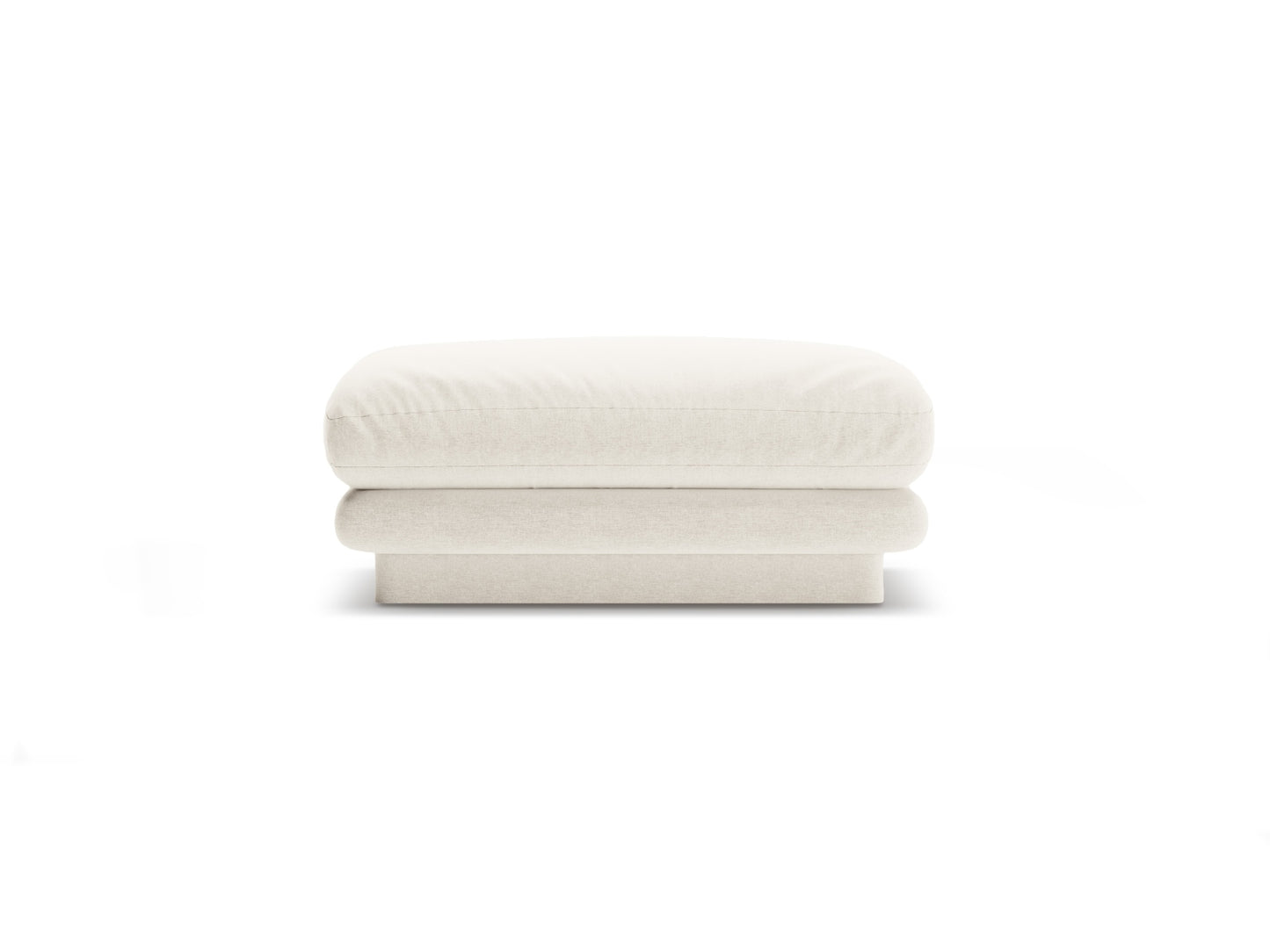 Pouf Strukturstoff Dunkelgrau Torino — Ivory