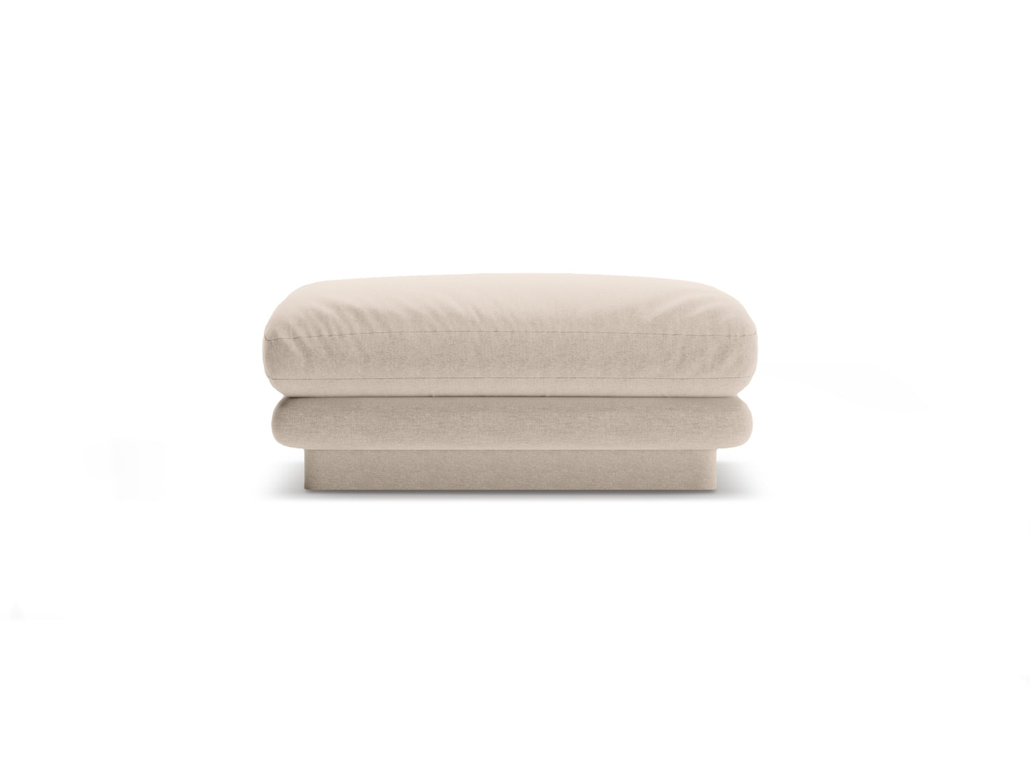 Pouf Strukturstoff Dunkelgrau Torino — Light Beige