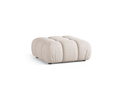 Pouf Strukturstoff Beige Bellis — Wohnbeispiel