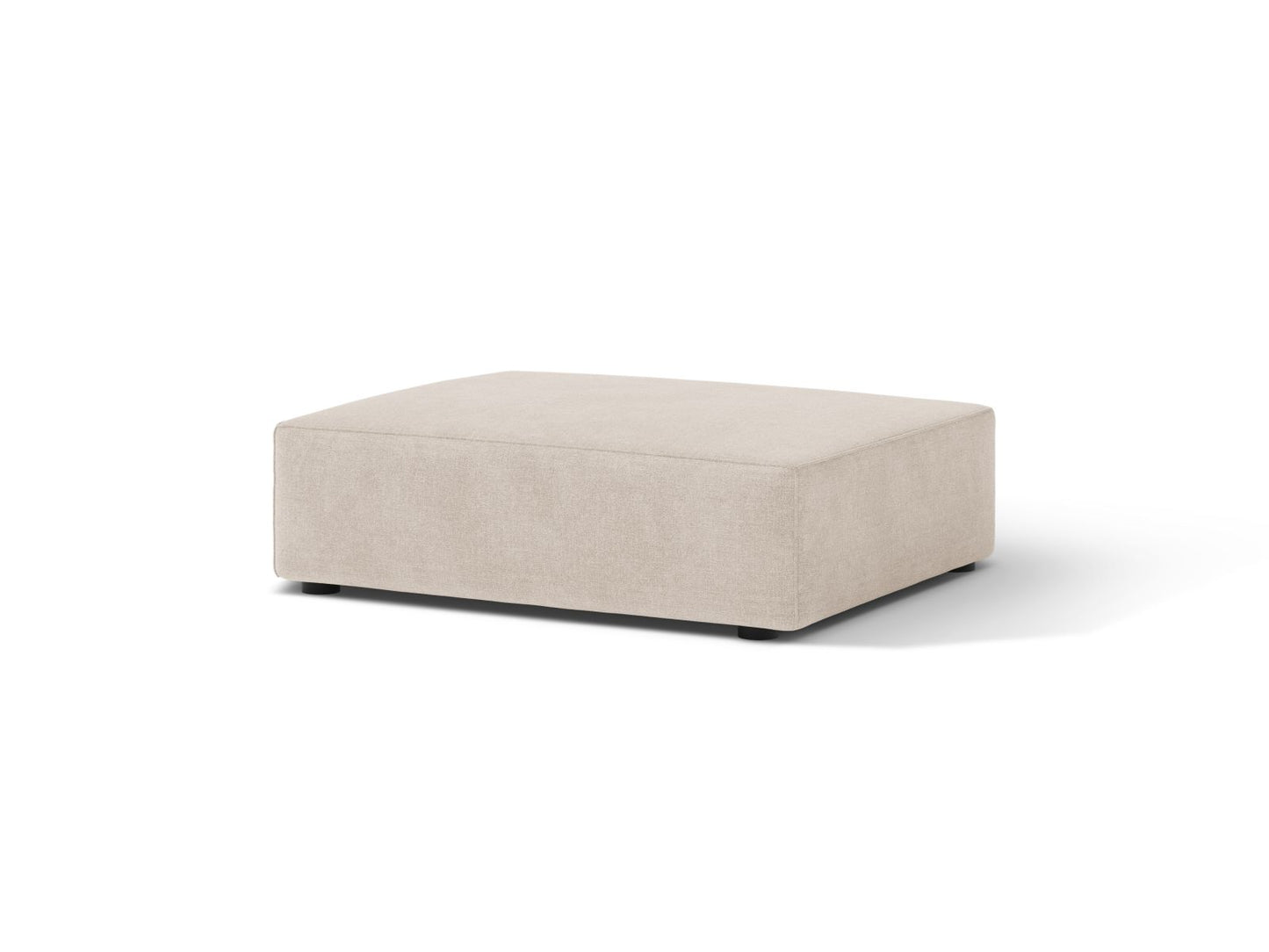 Pouf Strukturstoff Beige Jodie — Wohnbeispiel