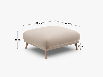 Pouf Strukturstoff Beige Naomi — Maße und Details