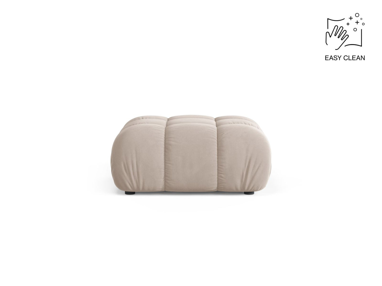 Pouf Samt Beige Bellis — Light Beige