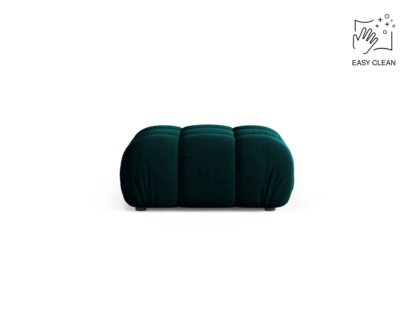 Pouf Samt Beige Bellis — Deep Petrol