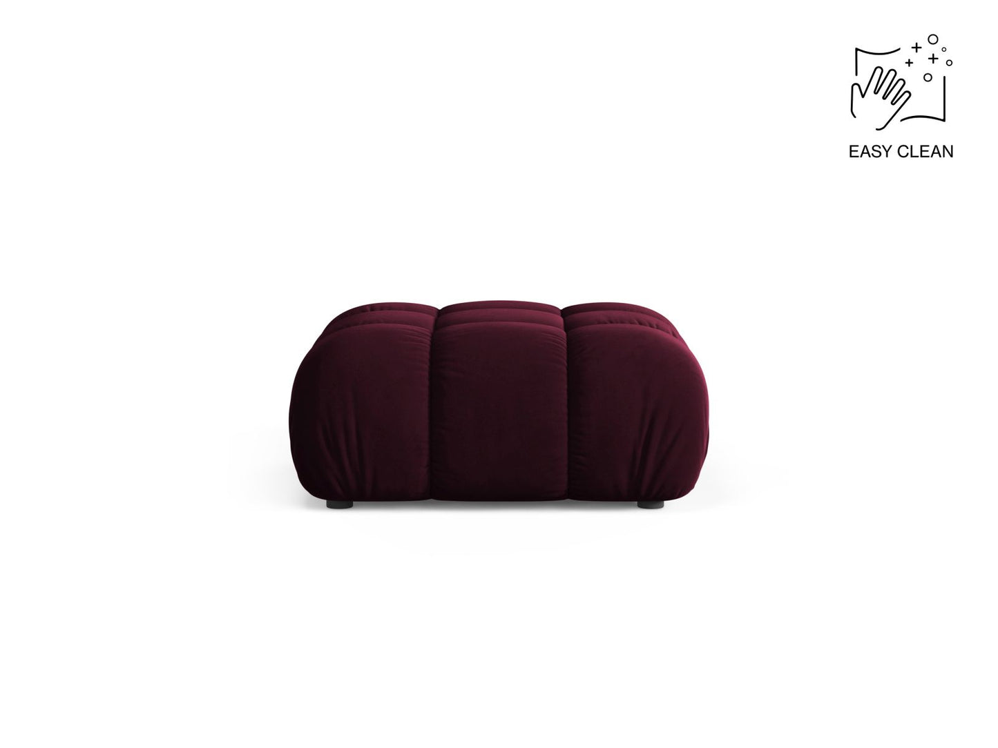Pouf Samt Beige Bellis — Burgundy
