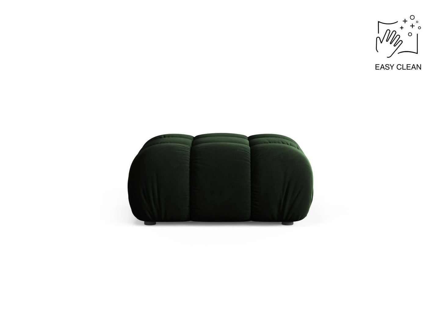 Pouf Samt Beige Bellis — Bottle Green