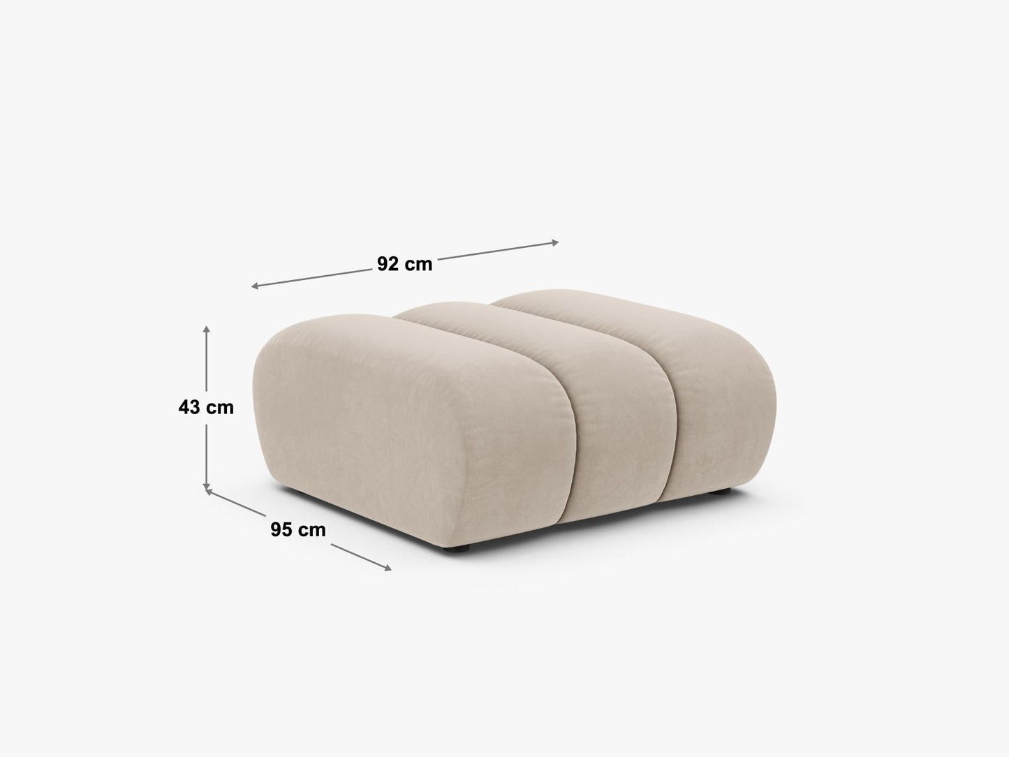 Pouf Samt Beige Lupine — Maße und Details