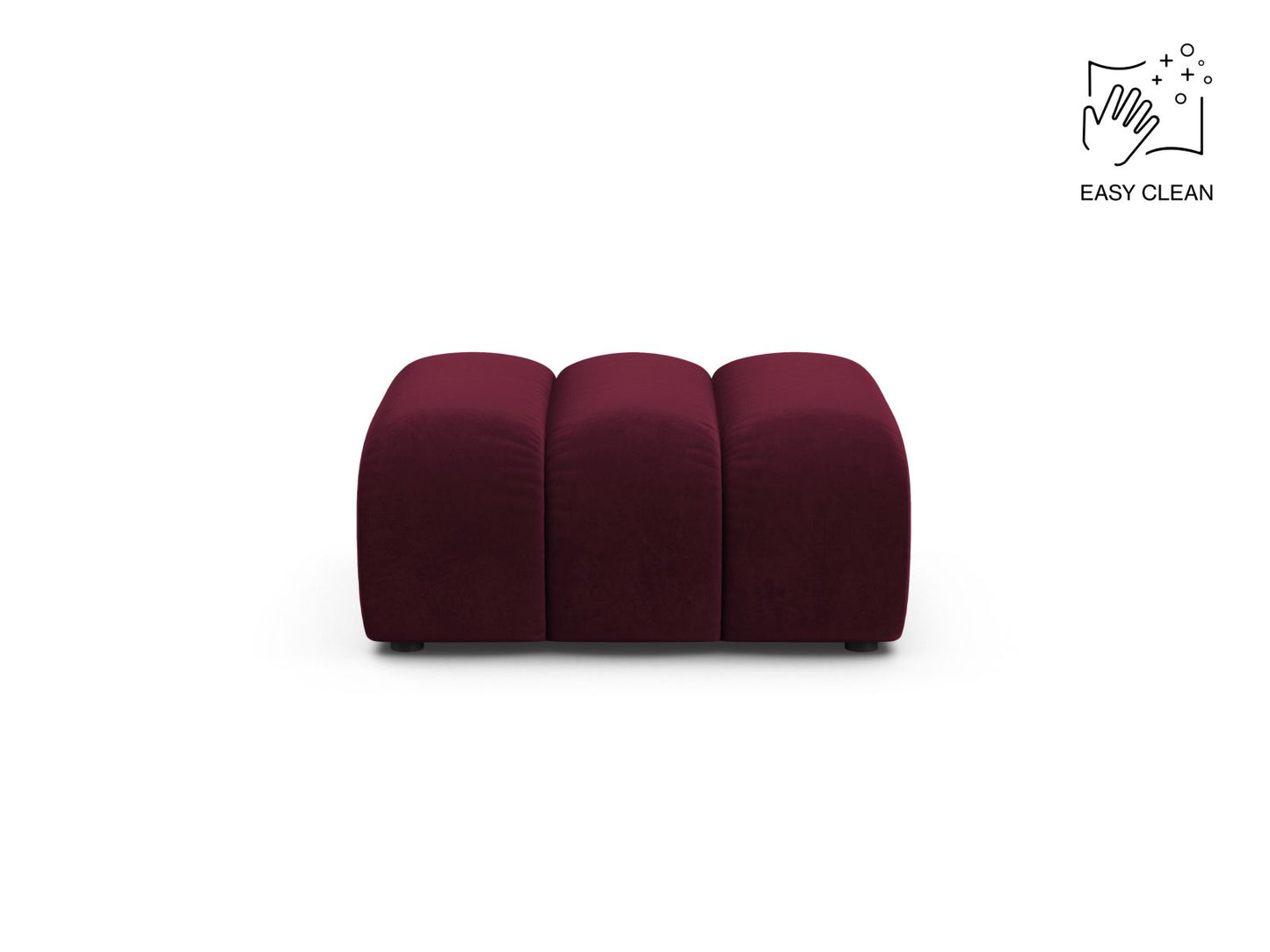 Pouf Samt Beige Lupine — Burgundy