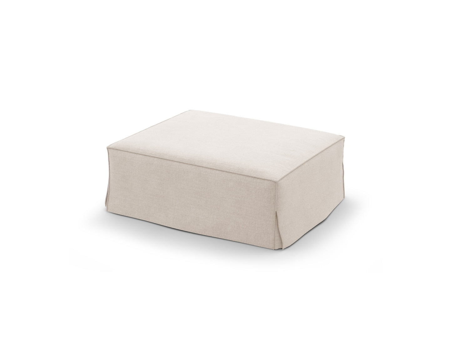 Pouf Strukturstoff Beige Jodie — Detailansicht