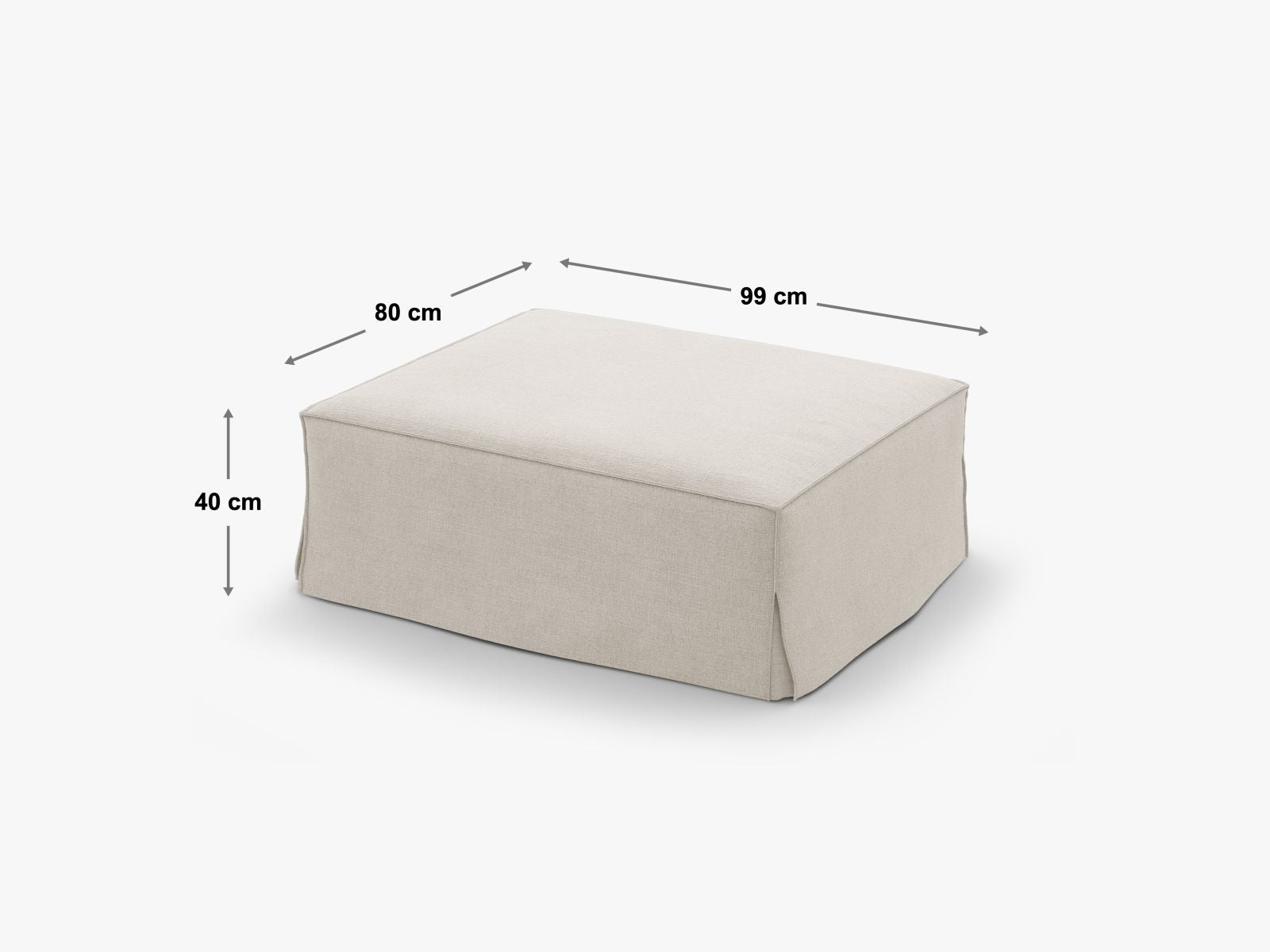 Pouf Strukturstoff Beige Jodie — Ansicht 4